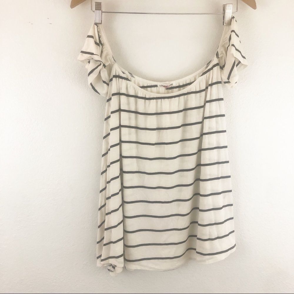 Lollipop Star Striped off the shoulder blouse size S  new with tags